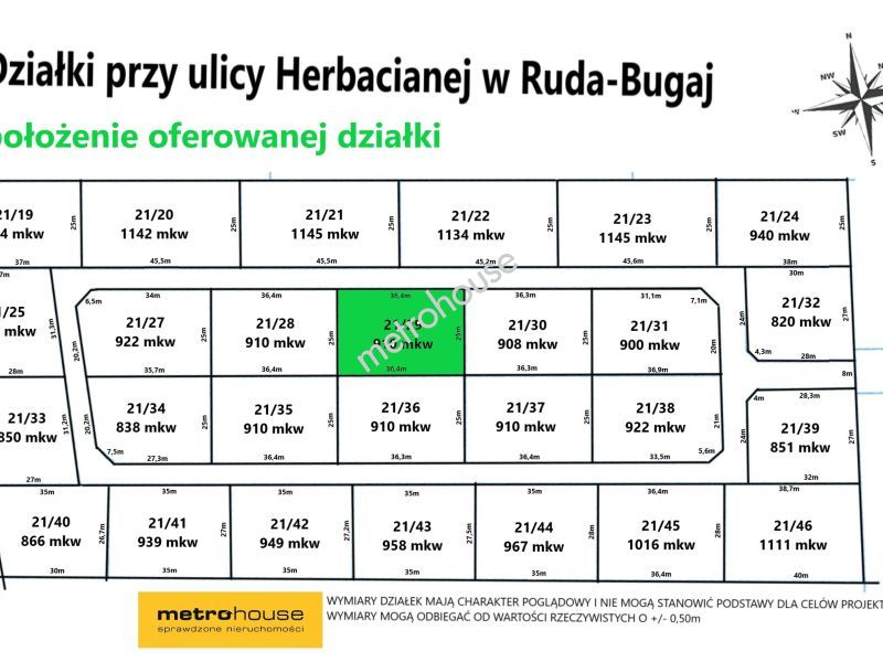 Działka na sprzedaż, Zgierski, Aleksandrów Łódzki, Ruda-Bugaj, Herbaciana