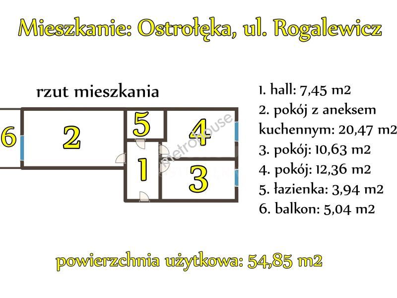 Mieszkanie na wynajem, Ostrołęka, Rogalewicz